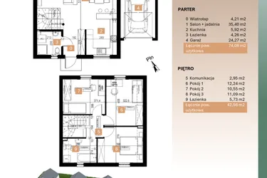 Rzut - Dom na sprzedaż 4 pokoje o powierzchni 116,62 m² - numer 4 w Nova Karolina