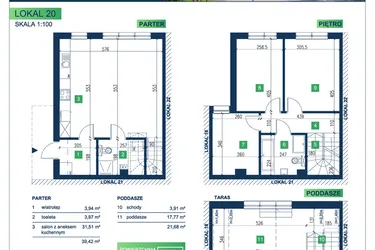 Rzut - Dom na sprzedaż 5 pokoi o powierzchni 105,95 m² - numer 20 w Vista Forest