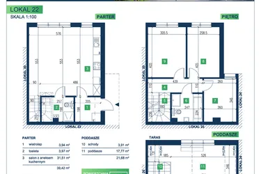 Rzut - Dom na sprzedaż 5 pokoi o powierzchni 105,95 m² - numer 22 w Vista Forest
