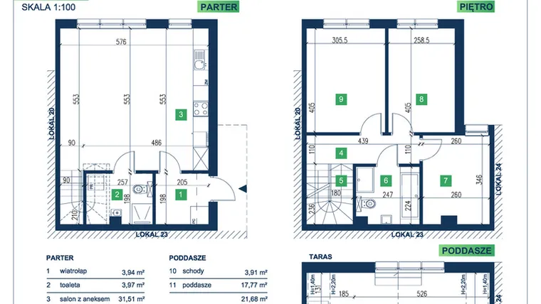 Rzut - Dom na sprzedaż 5 pokoi o powierzchni 105,95 m² - numer 22 w Vista Forest