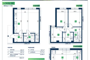 Rzut - Dom na sprzedaż 5 pokoi o powierzchni 105,95 m² - numer 24 w Vista Forest