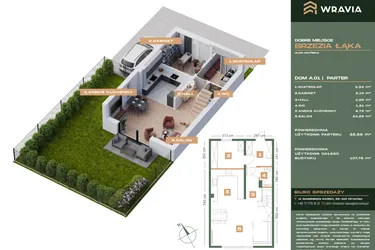 Rzut - Dom na sprzedaż 5 pokoi o powierzchni 107,79 m² - numer A.01 w Dobre Miejsce Brzezia Łąka