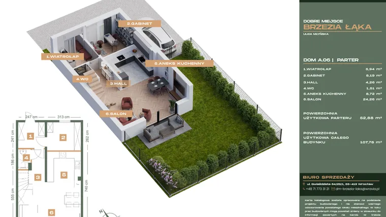 Rzut - Dom na sprzedaż 5 pokoi o powierzchni 107,79 m² - numer A.06 w Dobre Miejsce Brzezia Łąka