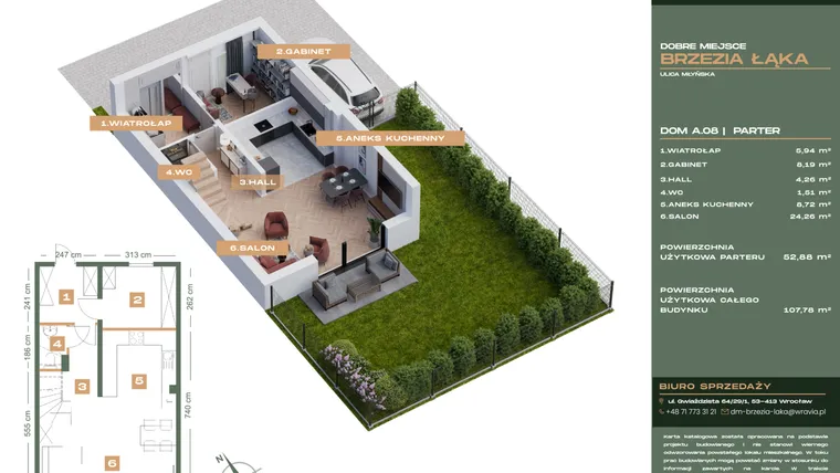 Rzut - Dom na sprzedaż 5 pokoi o powierzchni 107,79 m² - numer A.08 w Dobre Miejsce Brzezia Łąka