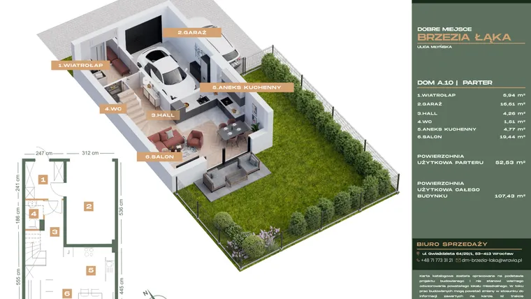 Rzut - Dom na sprzedaż 5 pokoi o powierzchni 107,43 m² - numer A.10 w Dobre Miejsce Brzezia Łąka