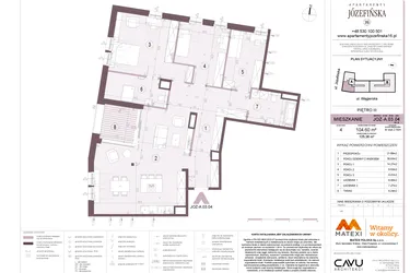 Rzut - Mieszkanie na sprzedaż 4 pokoje o powierzchni 104,6 m² - numer A.03.04 w Apartamenty Józefińska
