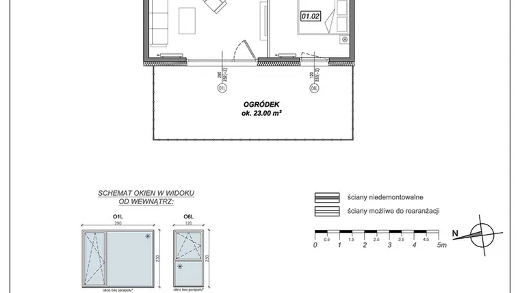 Rzut - Mieszkanie na sprzedaż 2 pokoje o powierzchni 49,15 m² - numer 9.A.01 w Urzeka bud. 9