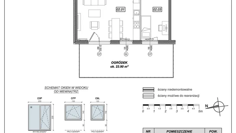 Rzut - Mieszkanie na sprzedaż 3 pokoje o powierzchni 55,65 m² - numer 9.A.02 w Urzeka bud. 9