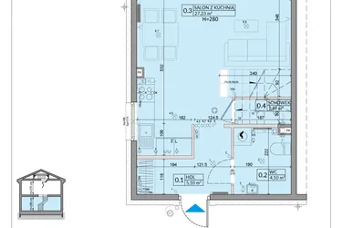 Rzut - Dom na sprzedaż 3 pokoje o powierzchni 75,74 m² - numer 24A w Zielono Mi 2 etap 2