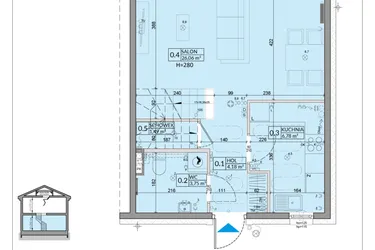 Rzut - Dom na sprzedaż 4 pokoje o powierzchni 84,31 m² - numer 22B w Zielono Mi 2 etap 2
