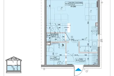 Rzut - Dom na sprzedaż 3 pokoje o powierzchni 75,74 m² - numer 27B w Zielono Mi 2 etap 2