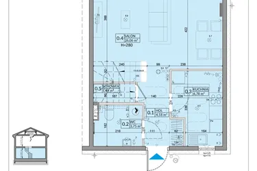 Rzut - Dom na sprzedaż 4 pokoje o powierzchni 84,31 m² - numer 24B w Zielono Mi 2 etap 2
