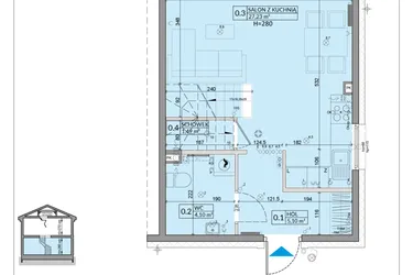 Rzut - Dom na sprzedaż 3 pokoje o powierzchni 75,74 m² - numer 25B w Zielono Mi 2 etap 2