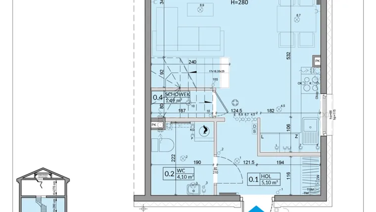 Rzut - Dom na sprzedaż 3 pokoje o powierzchni 75,74 m² - numer 25B w Zielono Mi 2 etap 2