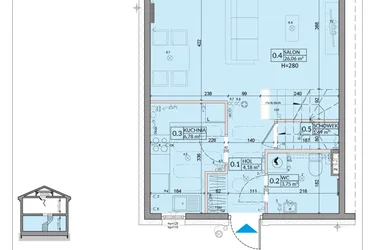 Rzut - Dom na sprzedaż 4 pokoje o powierzchni 84,31 m² - numer 27A w Zielono Mi 2 etap 2