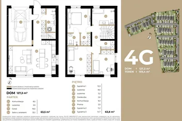 Rzut - Dom na sprzedaż 4 pokoje o powierzchni 127,3 m² - numer 4G w Kasprowicza 4 etap II