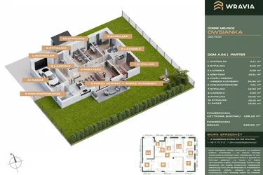 Rzut - Dom na sprzedaż 5 pokoi o powierzchni 128,18 m² - numer A4 w Dobre Miejsce Owsianka