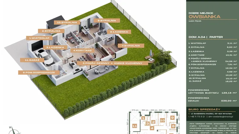 Rzut - Dom na sprzedaż 5 pokoi o powierzchni 128,18 m² - numer A4 w Dobre Miejsce Owsianka