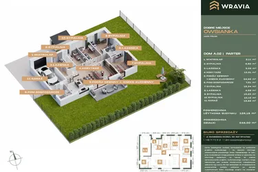 Rzut - Dom na sprzedaż 5 pokoi o powierzchni 128,18 m² - numer A2 w Dobre Miejsce Owsianka