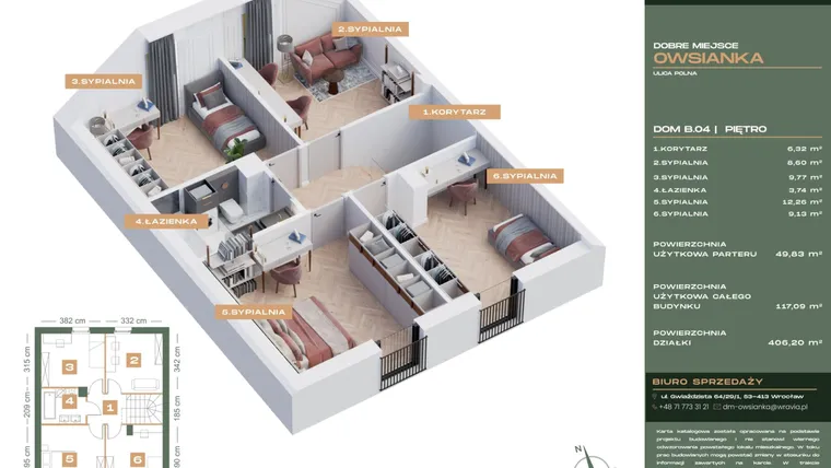 Rzut - Dom na sprzedaż 5 pokoi o powierzchni 117,09 m² - numer B4 w Dobre Miejsce Owsianka