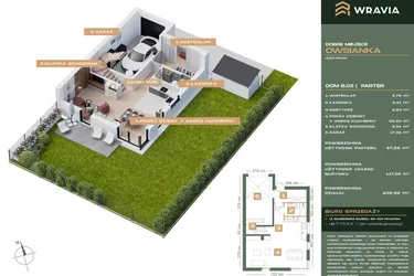 Rzut - Dom na sprzedaż 5 pokoi o powierzchni 117,09 m² - numer B5 w Dobre Miejsce Owsianka