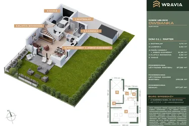 Rzut - Dom na sprzedaż 5 pokoi o powierzchni 104,55 m² - numer C1 w Dobre Miejsce Owsianka
