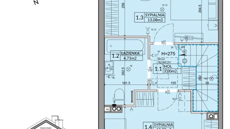 Rzut - Dom na sprzedaż 3 pokoje o powierzchni 72,53 m² - numer 47A w Nova Magdalenka 7 etap IX-XII