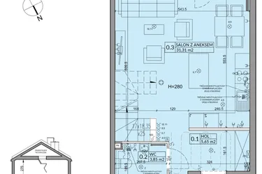 Rzut - Dom na sprzedaż 4 pokoje o powierzchni 82,62 m² - numer 48B w Nova Magdalenka 7 etap IX-XII