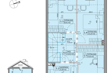 Rzut - Dom na sprzedaż 4 pokoje o powierzchni 82,62 m² - numer 69B w Nova Magdalenka 7 etap IX-XII