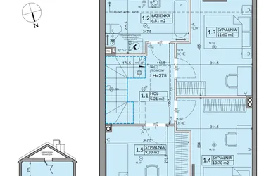 Rzut - Dom na sprzedaż 5 pokoi o powierzchni 92,39 m² - numer 77B w Nova Magdalenka 7 etap IX-XII