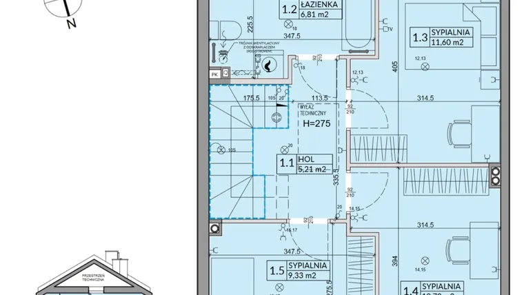 Rzut - Dom na sprzedaż 5 pokoi o powierzchni 92,39 m² - numer 77B w Nova Magdalenka 7 etap IX-XII
