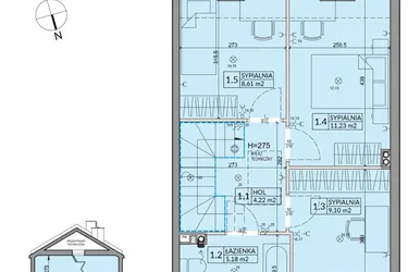 Rzut - Dom na sprzedaż 4 pokoje o powierzchni 82,62 m² - numer 78A w Nova Magdalenka 7 etap IX-XII