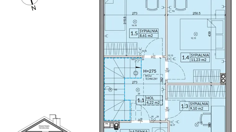 Rzut - Dom na sprzedaż 4 pokoje o powierzchni 82,62 m² - numer 78A w Nova Magdalenka 7 etap IX-XII