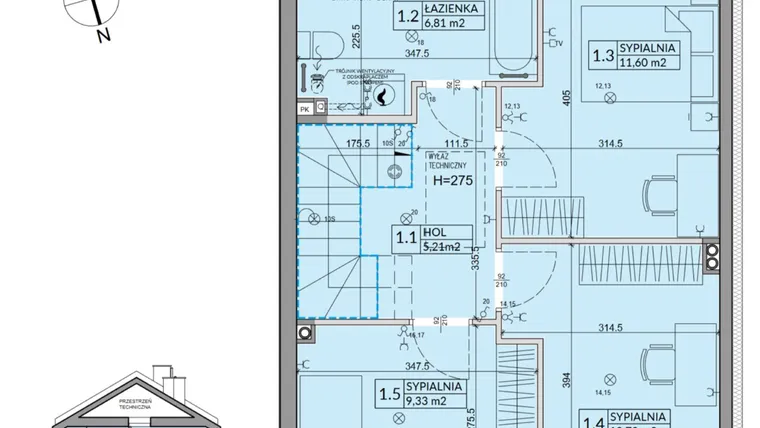 Rzut - Dom na sprzedaż 5 pokoi o powierzchni 92,39 m² - numer 79B w Nova Magdalenka 7 etap IX-XII