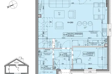 Rzut - Dom na sprzedaż 5 pokoi o powierzchni 103,33 m² - numer 80A w Nova Magdalenka 7 etap IX-XII