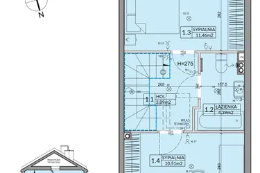 Rzut - Dom na sprzedaż 3 pokoje o powierzchni 65,67 m² - numer 79A w Nova Magdalenka 7 etap IX-XII