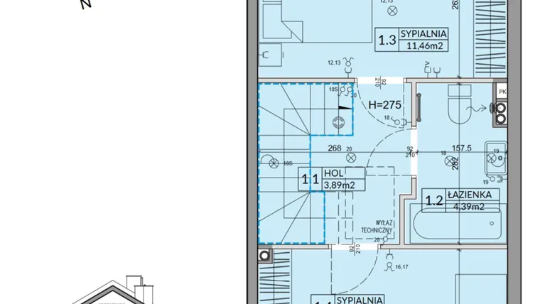 Rzut - Dom na sprzedaż 3 pokoje o powierzchni 65,67 m² - numer 79A w Nova Magdalenka 7 etap IX-XII