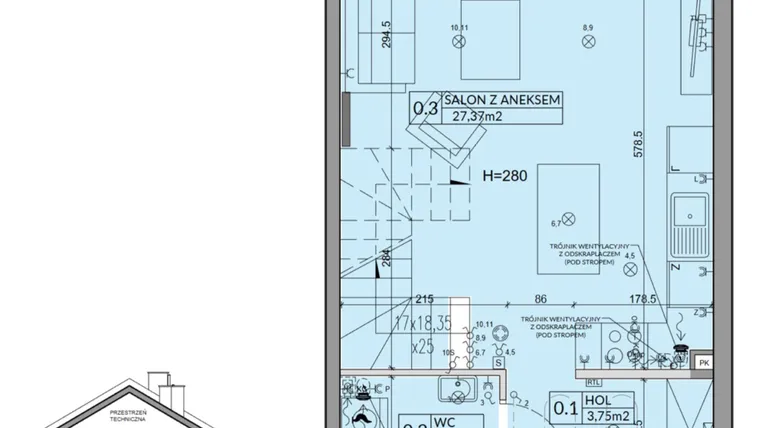 Rzut - Dom na sprzedaż 3 pokoje o powierzchni 72,53 m² - numer 83B w Nova Magdalenka 7 etap IX-XII