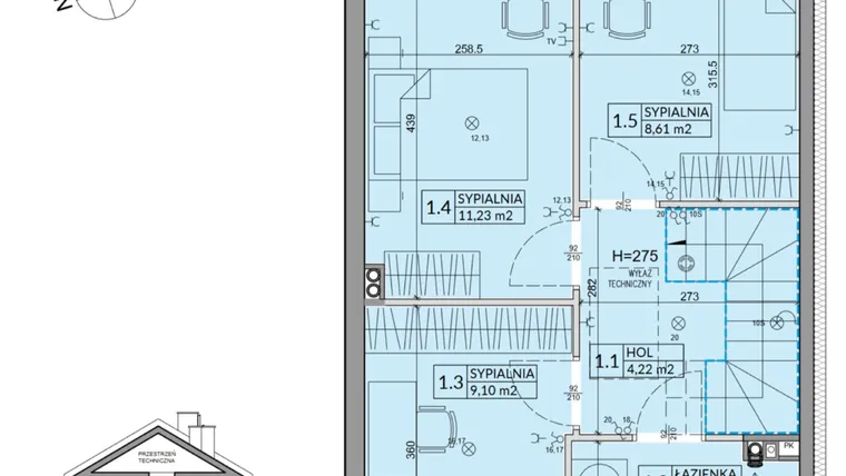 Rzut - Dom na sprzedaż 4 pokoje o powierzchni 82,62 m² - numer 87A w Nova Magdalenka 7 etap IX-XII