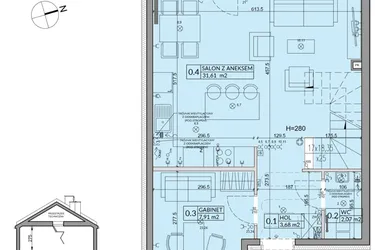 Rzut - Dom na sprzedaż 5 pokoi o powierzchni 92,39 m² - numer 89B w Nova Magdalenka 7 etap IX-XII