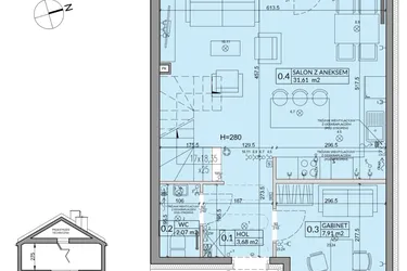 Rzut - Dom na sprzedaż 5 pokoi o powierzchni 92,39 m² - numer 89A w Nova Magdalenka 7 etap IX-XII