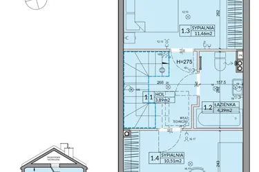 Rzut - Dom na sprzedaż 3 pokoje o powierzchni 65,67 m² - numer 92B w Nova Magdalenka 7 etap IX-XII