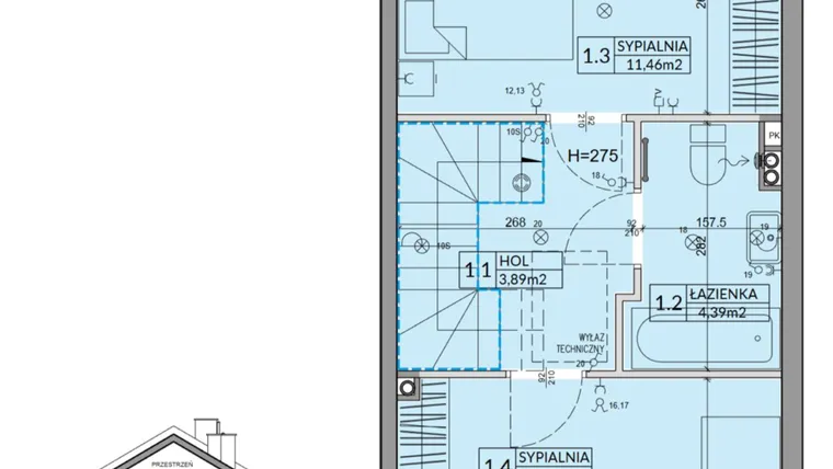 Rzut - Dom na sprzedaż 3 pokoje o powierzchni 65,67 m² - numer 92B w Nova Magdalenka 7 etap IX-XII