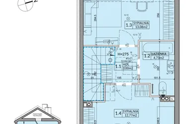 Rzut - Dom na sprzedaż 3 pokoje o powierzchni 72,53 m² - numer 93B w Nova Magdalenka 7 etap IX-XII