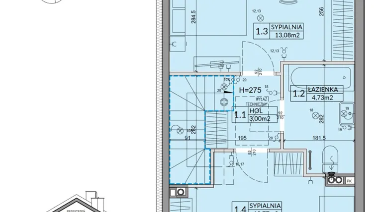 Rzut - Dom na sprzedaż 3 pokoje o powierzchni 72,53 m² - numer 93B w Nova Magdalenka 7 etap IX-XII