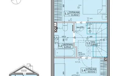 Rzut - Dom na sprzedaż 3 pokoje o powierzchni 65,67 m² - numer 93A w Nova Magdalenka 7 etap IX-XII