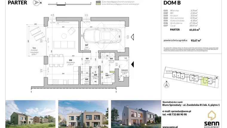 Rzut - Dom na sprzedaż 5 pokoi o powierzchni 119,77 m² - numer B w Osiedle Halo Wawer