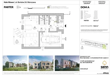 Rzut - Dom na sprzedaż 5 pokoi o powierzchni 119,51 m² - numer A w Osiedle Halo Wawer