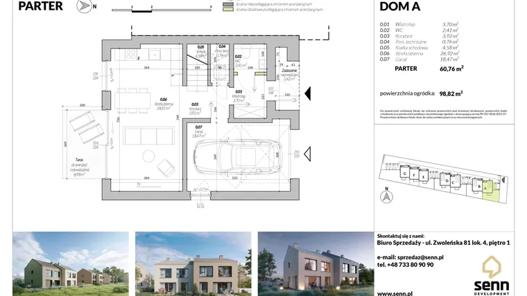 Rzut - Dom na sprzedaż 5 pokoi o powierzchni 119,51 m² - numer A w Osiedle Halo Wawer