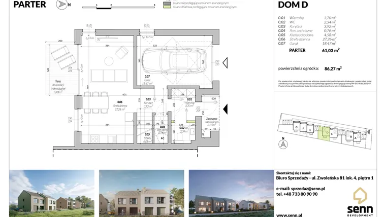 Rzut - Dom na sprzedaż 5 pokoi o powierzchni 119,77 m² - numer D w Osiedle Halo Wawer